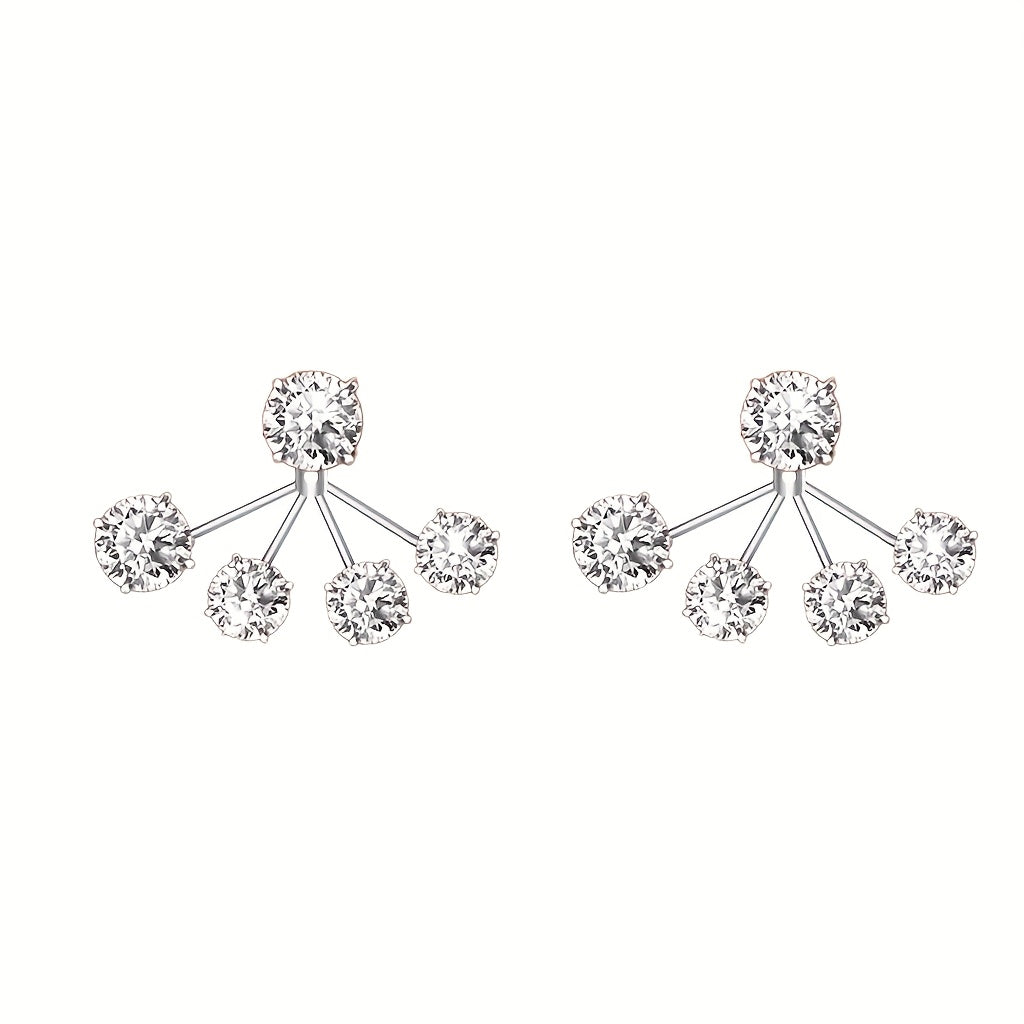 Women's Fashion Illusion Synthetic Synthetic Zirconia Earrings, Flower Bracket Earrings Unique Design, Cute and Delicate Hypoallergenic, Surprise Gift for Friends, Party Everyday Various Occasions Can Be Worn Mother's Day Gif