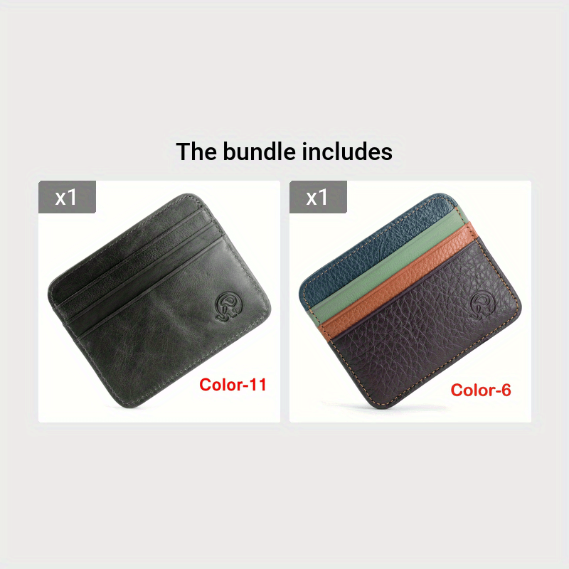 Minimalist Credit Card Holder Anti-theft Leather Wallet, Slim Front Pocket Wallet Christmas Gift