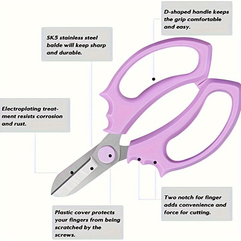 SUMYOUNG Professional Pruning Shears, Ambidextrous Comfort Grip Handles, Classic Style, Stainless Steel Blades, Manual Garden Scissors for Flower Arranging, Gardening Trimming, Plant Pruning, Fruit Picking