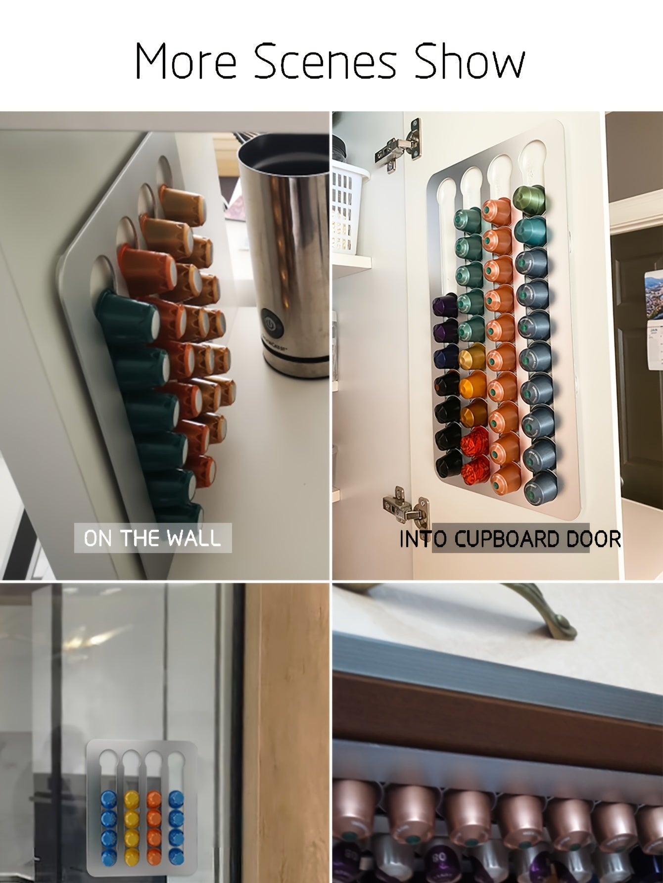 Rotary Coffee Capsule Holder Stand, Pod Tower Rack with Storage Shelves for 24/40 Capsules, Metal Construction