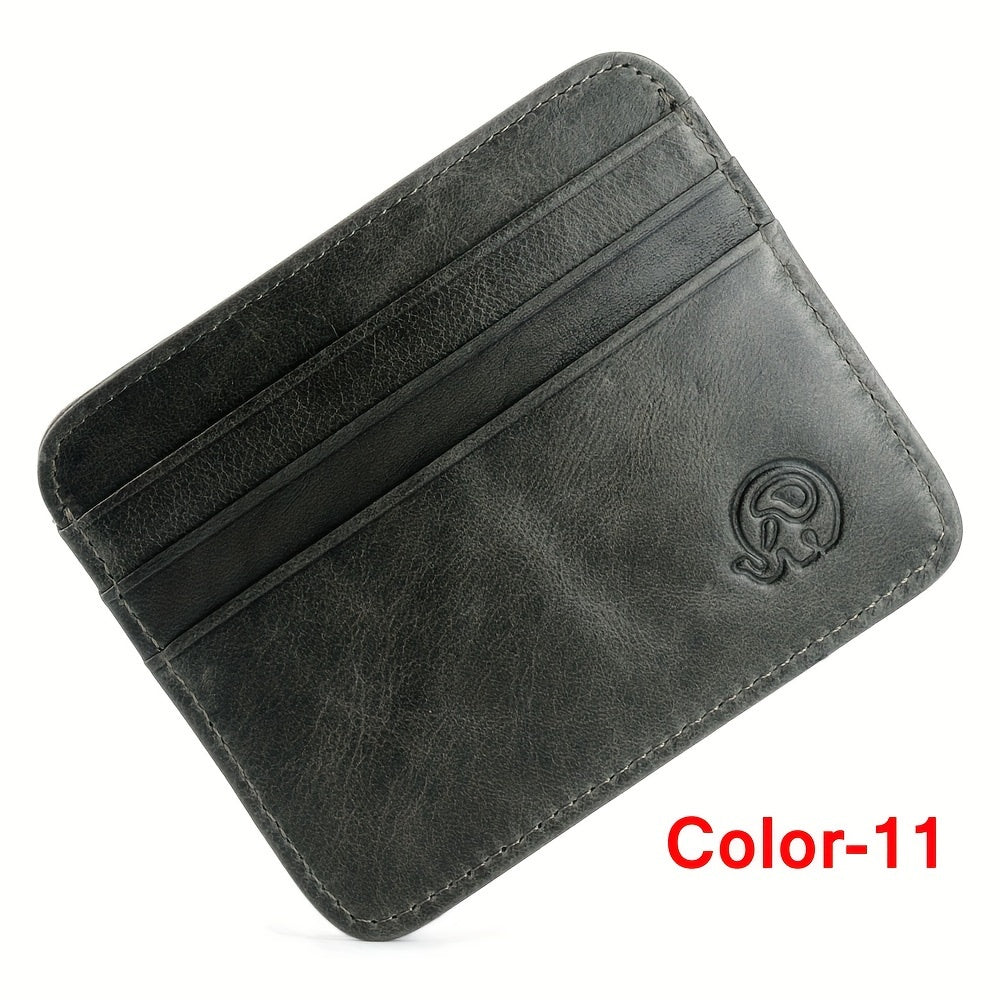 Minimalist Credit Card Holder Anti-theft Leather Wallet, Slim Front Pocket Wallet Christmas Gift