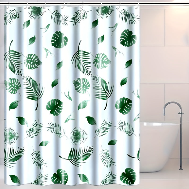 One Tropical Flower Shower Curtain with Hook, Shower Mat with Pad Ring, Bathroom Decoration, and Durable Bath Curtain, Bathroom Partition, Room Decor, Best for Christmas