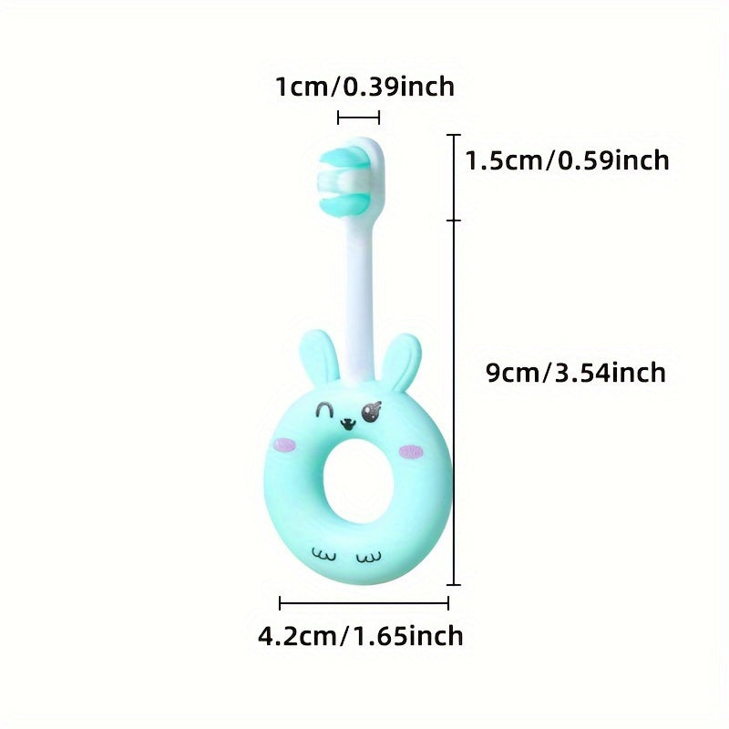 [Soft Silicone Toothbrush] Super Soft Silicone Baby Toothbrush For Toddlers 0-3 Years | Cute Cartoon Design, Gentle Cleaning For Sensitive Teeth