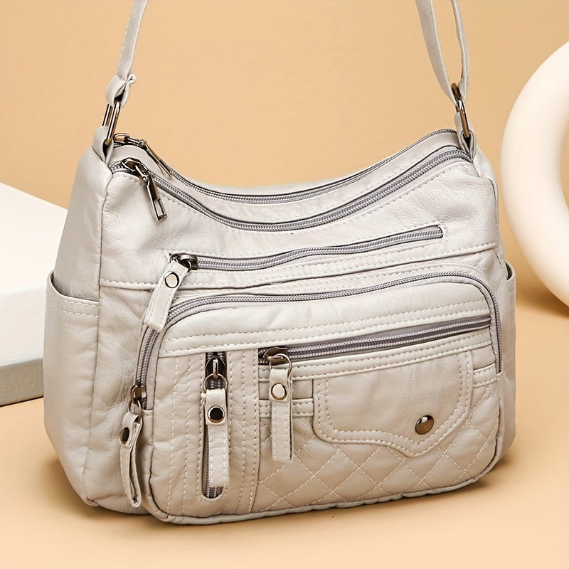 8108 Large Capacity Soft Bag Single Shoulder Crossbody Bag Flower Shape Random, Shoulder Strap Direction Random, Pull Head Direction Random