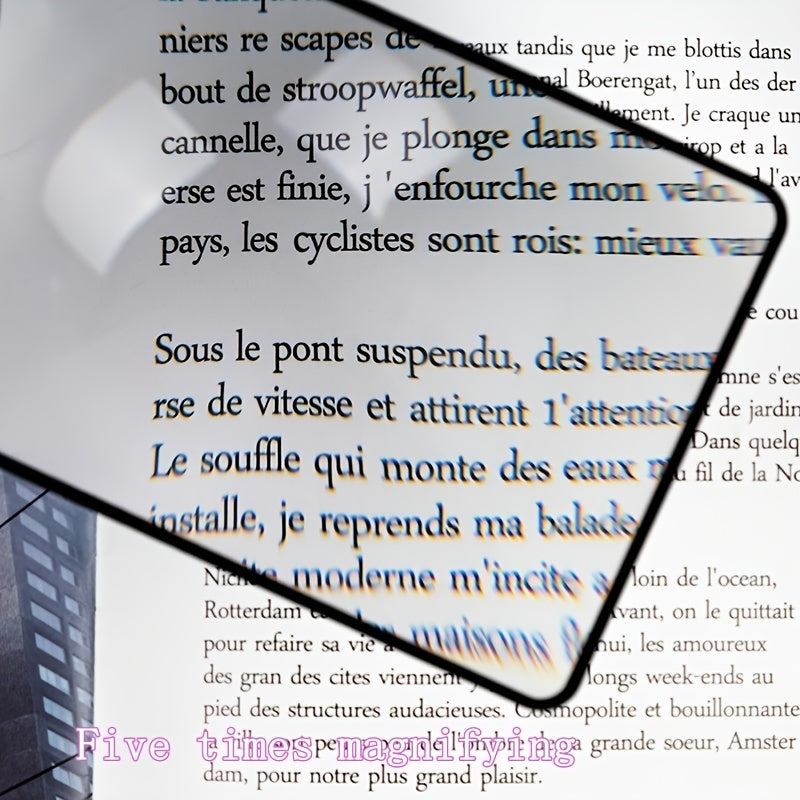 1pc Book Page Magnification 180X120mm, Ultra Thin Convenient PVC Magnifier