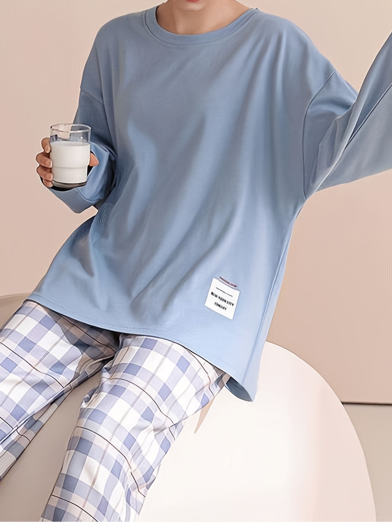Comfortable Plaid Long Sleeve Pajama Set, Spring and Autumn Casual Home Wear Set, Casual Long Sleeve Pajama Set