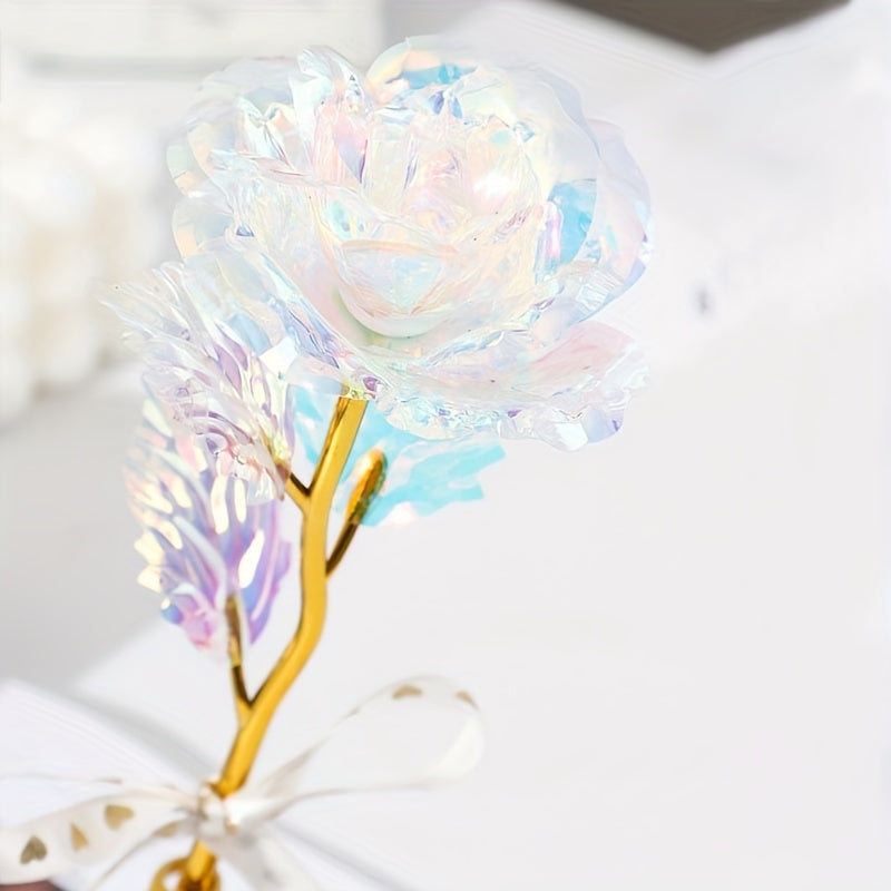 1 Set Exquisite Artificial Rose Flower - Realistic Valentine's Day Simulation Rose with Gift Box, Romantic Handmade Design, Perfect for Girlfriend, Party, Wedding, New Year Gift, Anniversary, Birthday, and Special Occasions