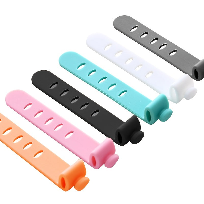 6-Pack Silicone Strap Organizer: Keep Your Earphones, Chargers & Data Cables Neatly Stored & Easily Accessible!