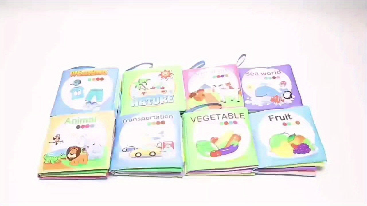 8 & 5 & 3 Soft Cloth Baby Book Sets Cognitive Cloth Books Fruit Animal Educational Toys, Early Education Cloth Books Are Tear-Resistant And Washable Cloth Books with Vivid Fruit, Animal And Ocean Themes Promote Early Learning