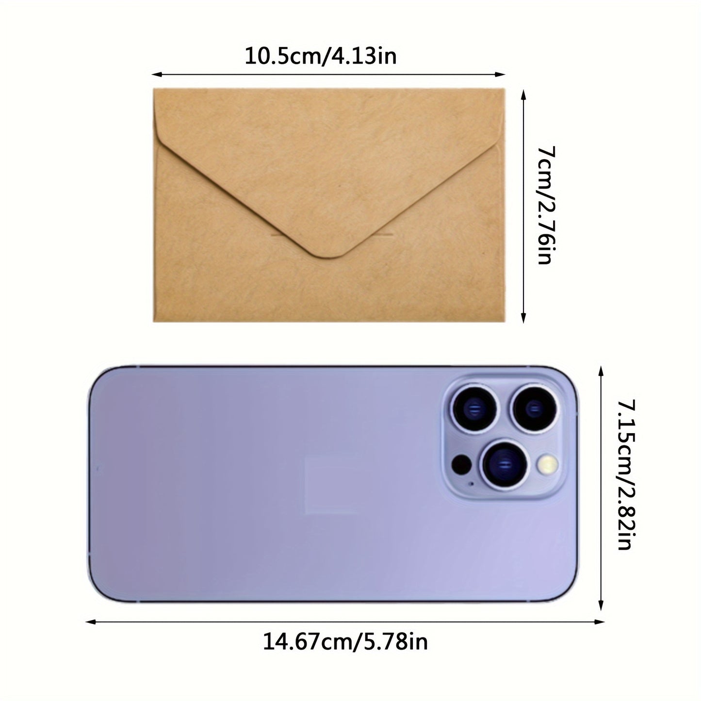 50pcs Kraft Paper Vintage Square Mini Envelopes, Self-Sealing Greeting Card Holders for Thanksgiving & Everyday Use