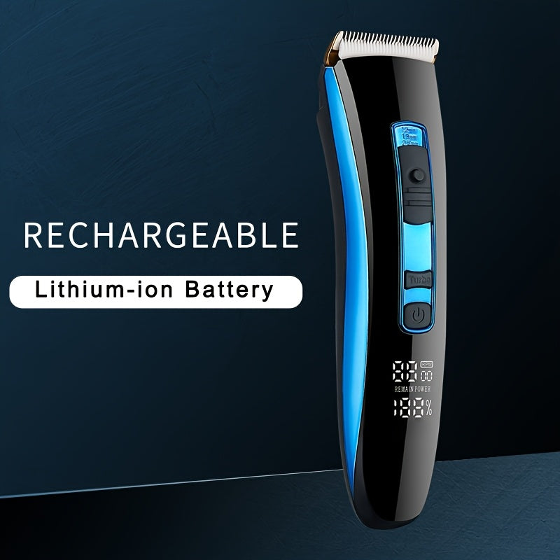 Rechargeable Professional Hair Clippers for Men - Includes LED Display and Grooming Kit - Perfect Father's Day Gift