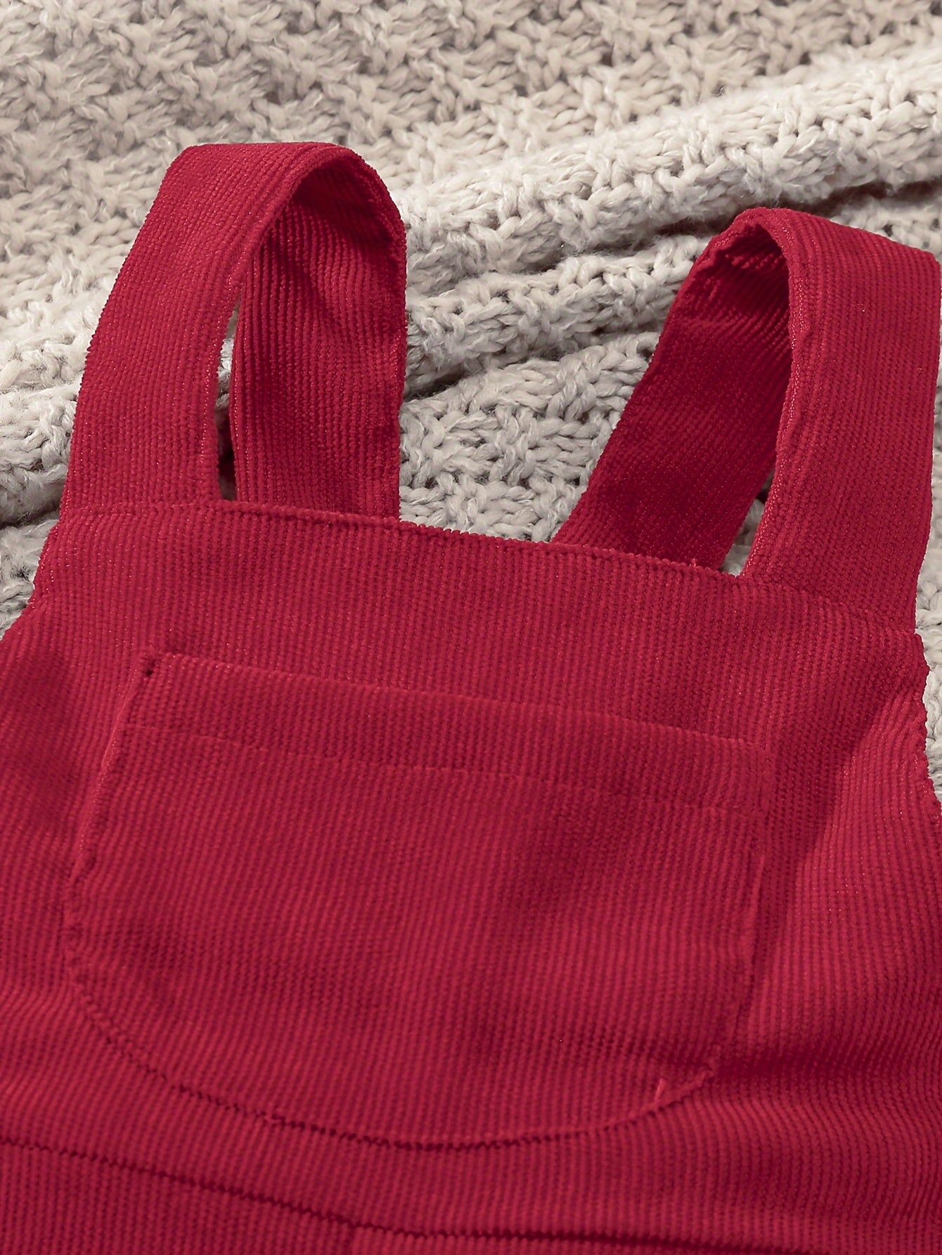Casual Corduroy Knotted Toddler Baby Overalls, Jumpsuit With Pocket, Retro Strap Pants For Boys Girls