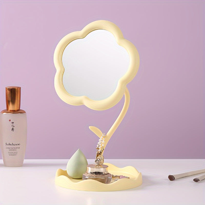 Desktop Makeup Mirror Sun Flower Shape Cute Girl Heart Dressing Mirror Detachable Hanging Jewelry HD Makeup Mirror