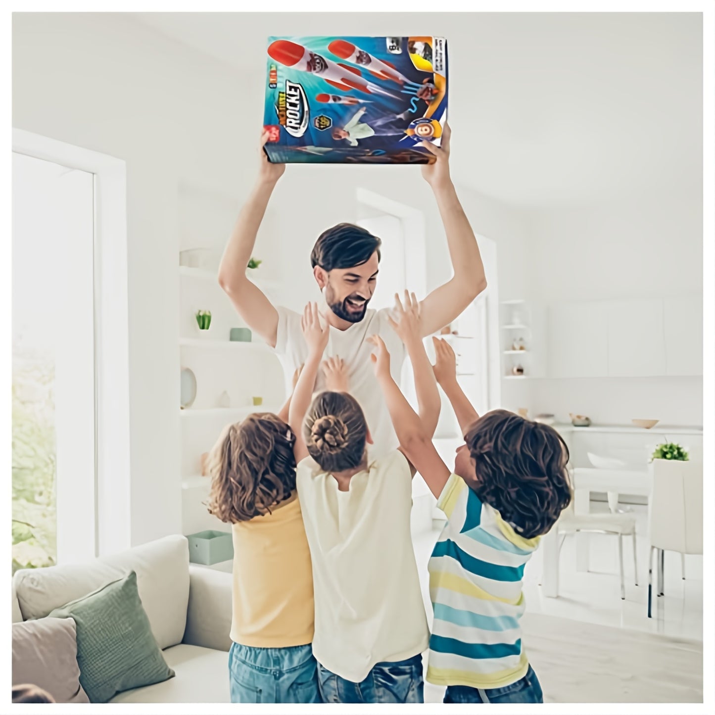 Kids Toy Rocket Launcher, Upgrade 3 Jumper Launcher Design, Jumping Rocket Launcher With 6 Foam Rockets, Fun Outdoor Toys For Boys Girls, Gift Toys For Boys Girls Over 6 Years Old