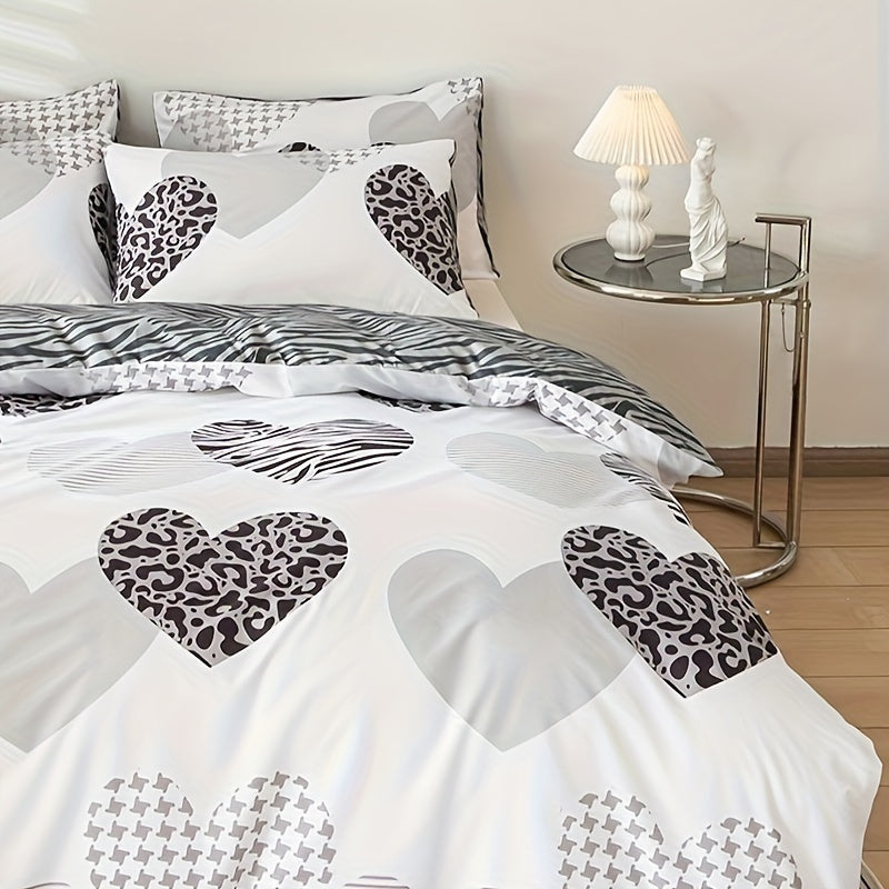 3pcs Multicolor Printed Duvet Cover Set | Polyester, Zipper Closure, Machine Washable, All-season Use