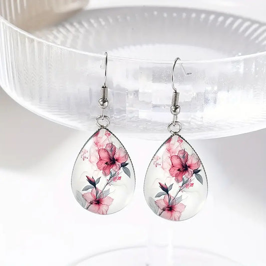 Flower Teardrop Earrings (A)