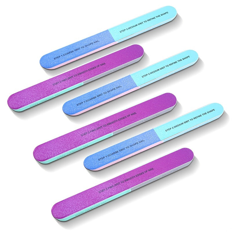 High Quality Multi-Sided Nail File Set with Polished Sponge and Sand Bars for Nail Art and Polish