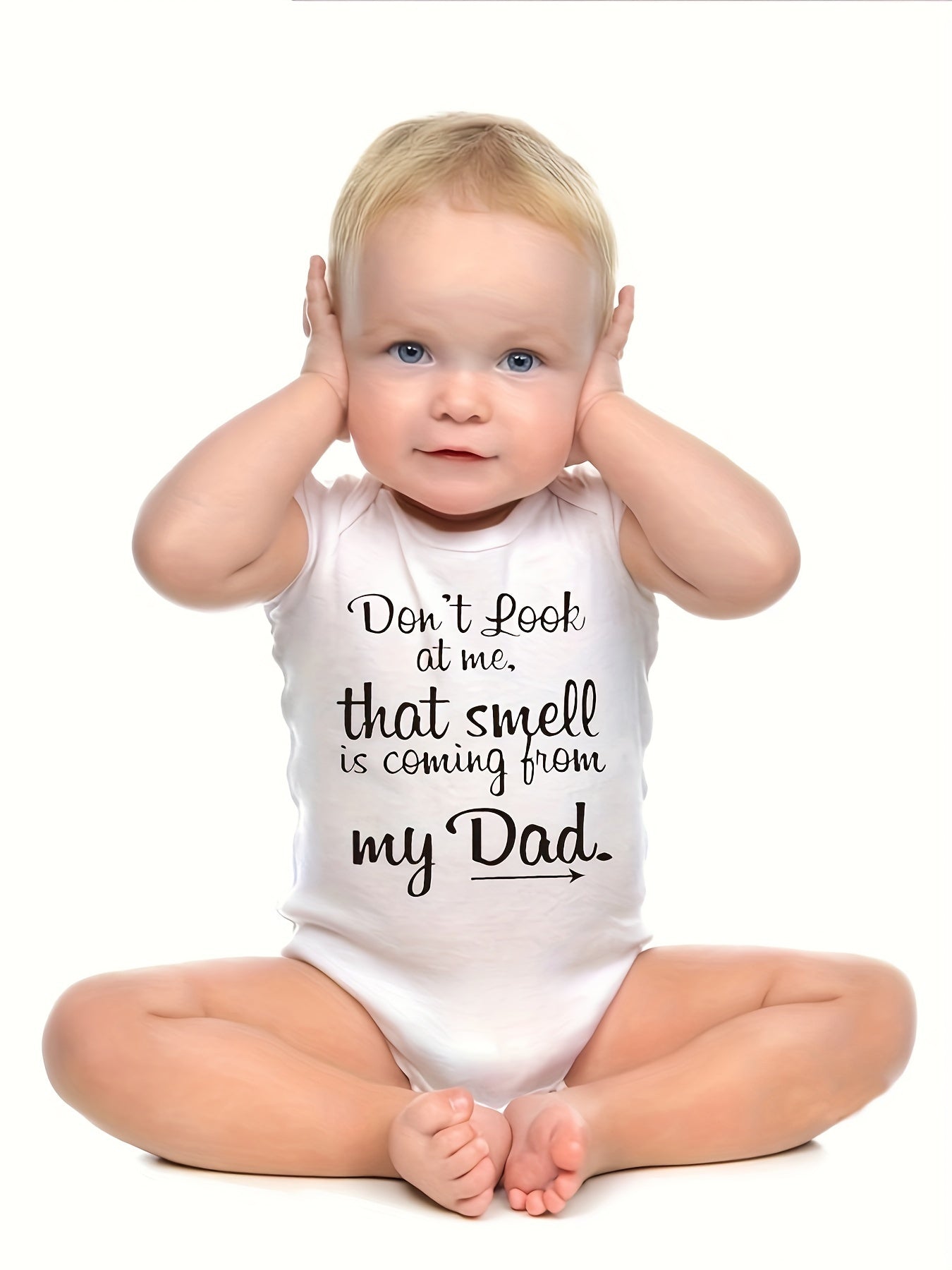 Girls Cute Letter Print Short Sleeve Onesie Clothes ''don't Look At Me'' Pregnancy Announcement Romper