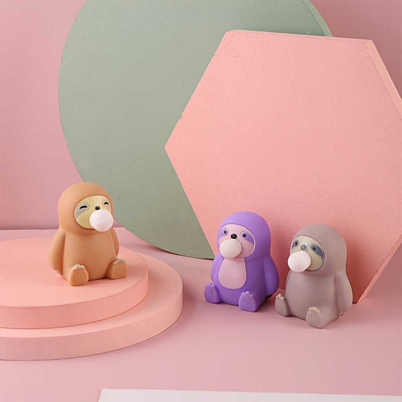 Use This Cute Sloth Stress Relief Toy, Sloth Toy With Soft Rubber Compression For Instant Stress Relief And Fun Bubble Action