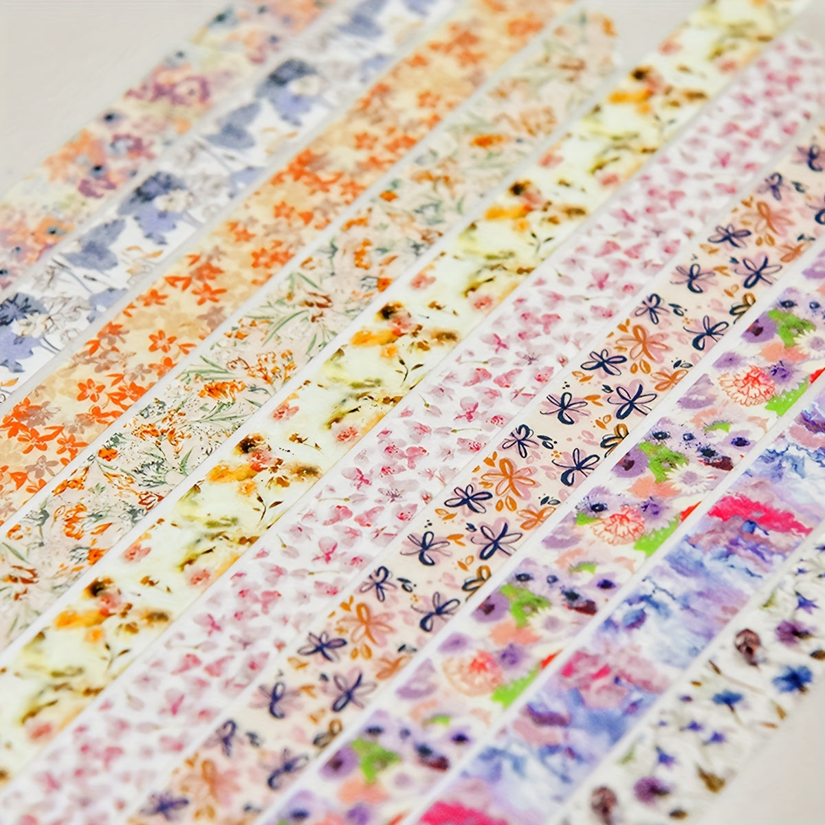 5 Rolls of Washi Tape Flower Series Tear-Off Traceless Decorative Sticker Tape Suitable for Diaries, Photo Albums, Schedules and Party Decorations