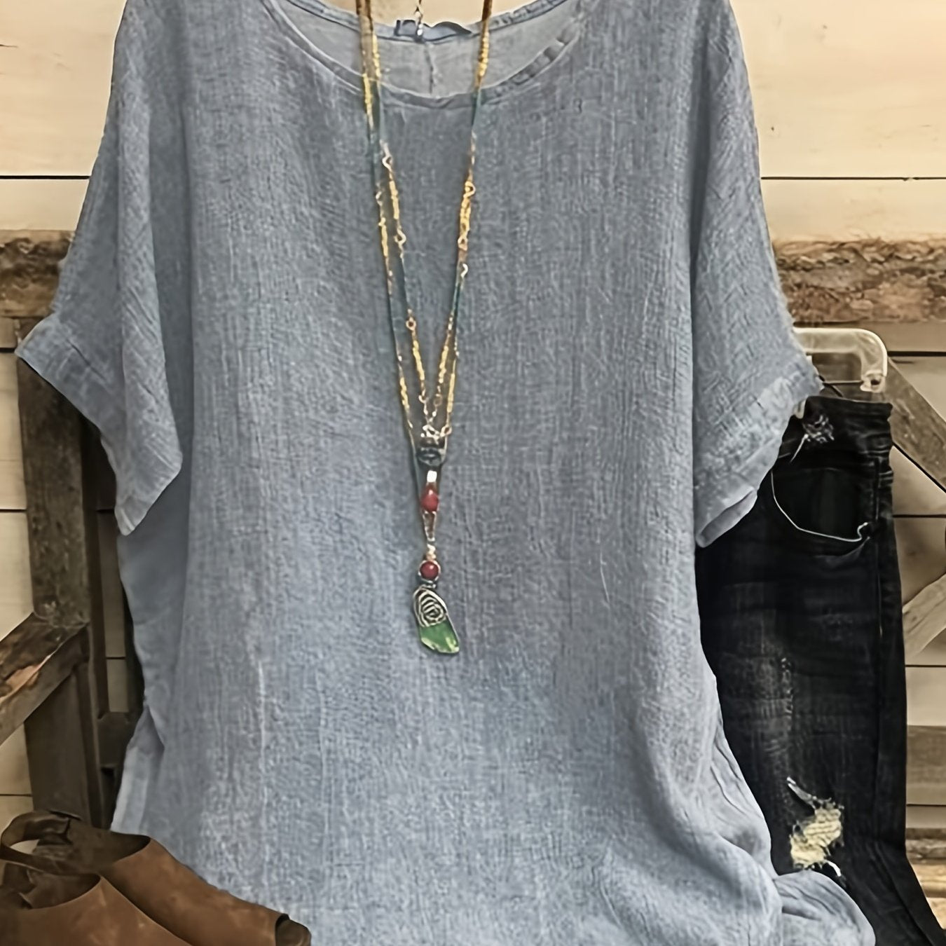 Plus Size Casual Short Sleeve T-Shirt - Lightweight Semi-Sheer Round Neck Top, Machine Washable Non-Stretch Fabric for Spring Summer Fall, Versatile Layering Essential