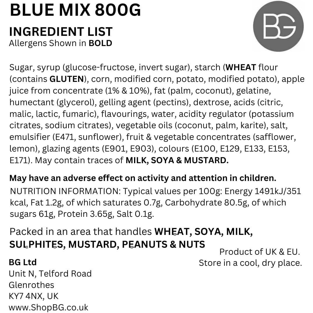 BG 800g Pick & Mix Sweets - Quality Large Retro Candy Sweeties Fresh Assortment, Fizzy, Jelly, Non-Fizzy, Gluten Free, Mixed 800g - Choose Your Pouch