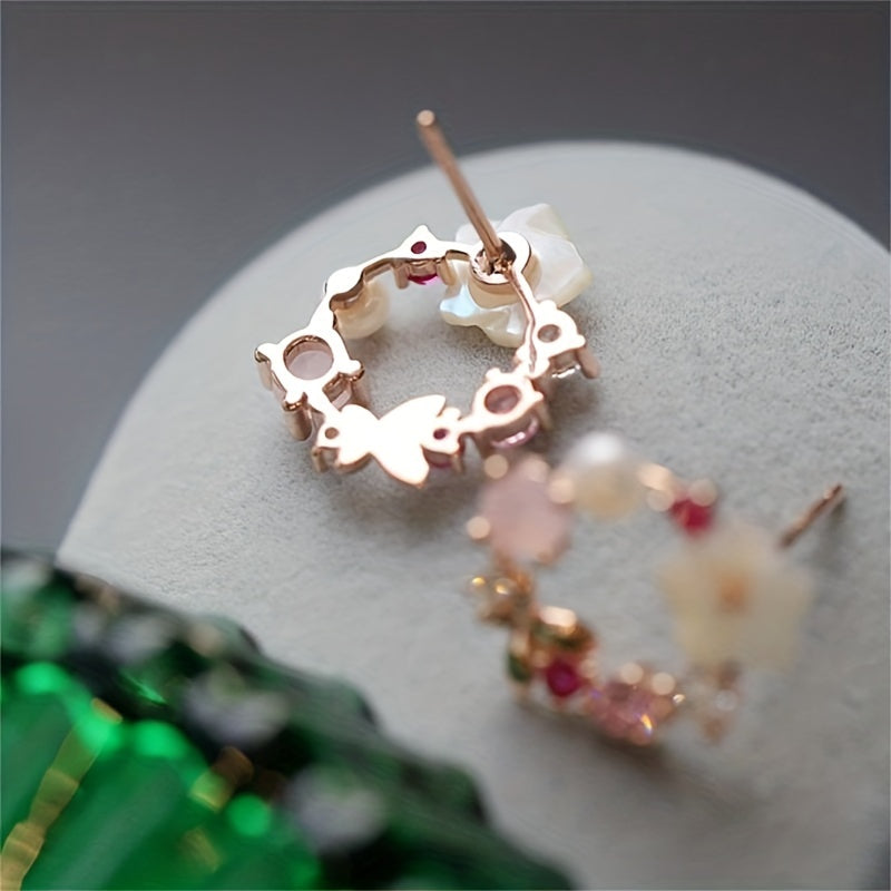 Elegant Faux Pearl & Flower Stud Earrings: Timeless, Allergy-Free, Chic for Every Occasion