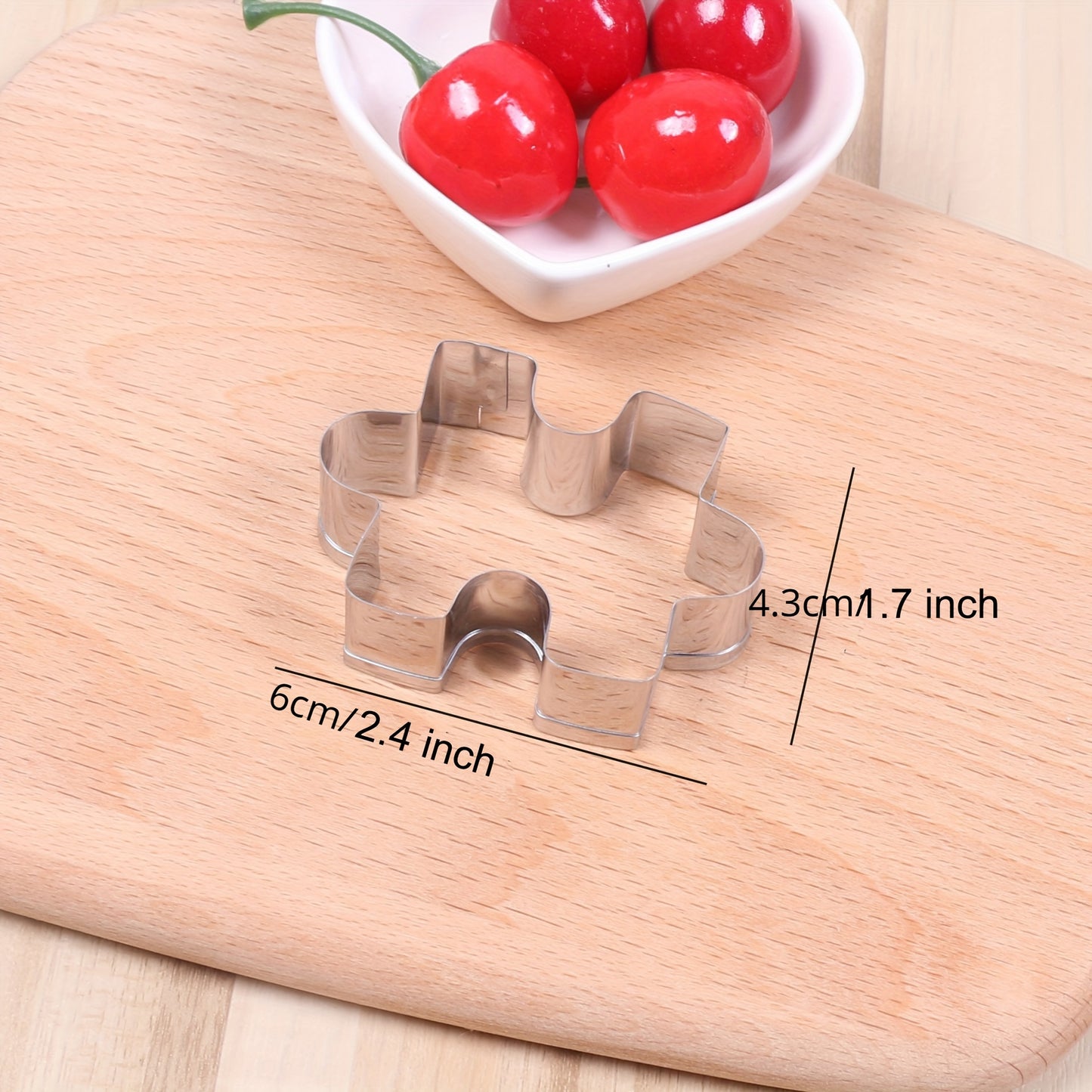 1pc Jigsaw Puzzle Piece Cookie Cutter, Metal, for Pastry, Birthday Theme, Durable Sugarcraft Baking Tool, 2.4x1.7"