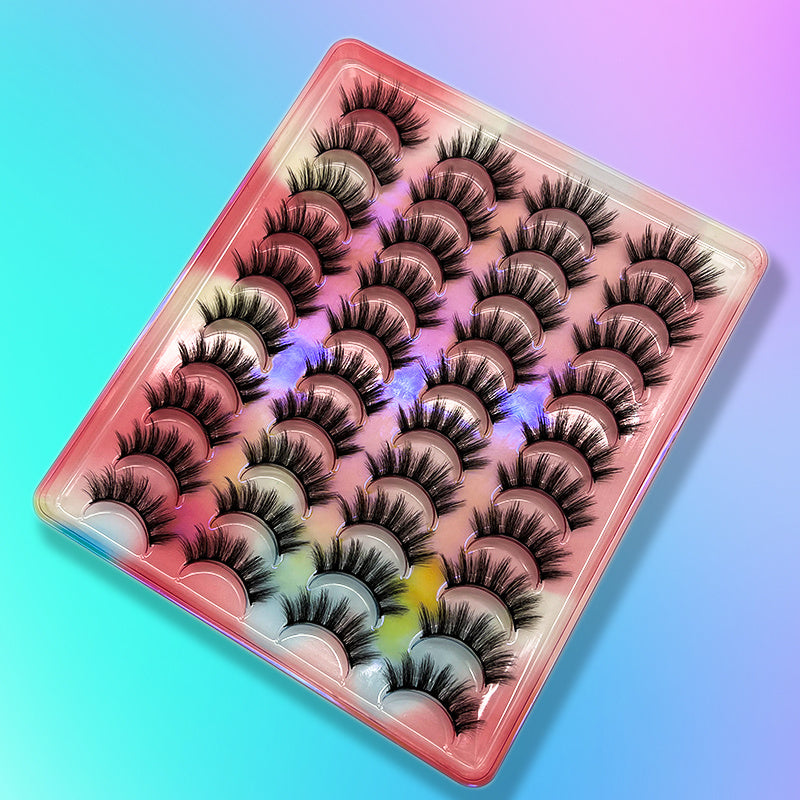 20 Pairs Dramatic Volume 3D Faux Mink Lashes - Natural, Reusable, Lightweight, Easy to Apply False Eyelashes for Eyelash Extension, Everyday Wear, and Special Occasions - Cruelty-Free, Hypoallergenic, and Comfortable