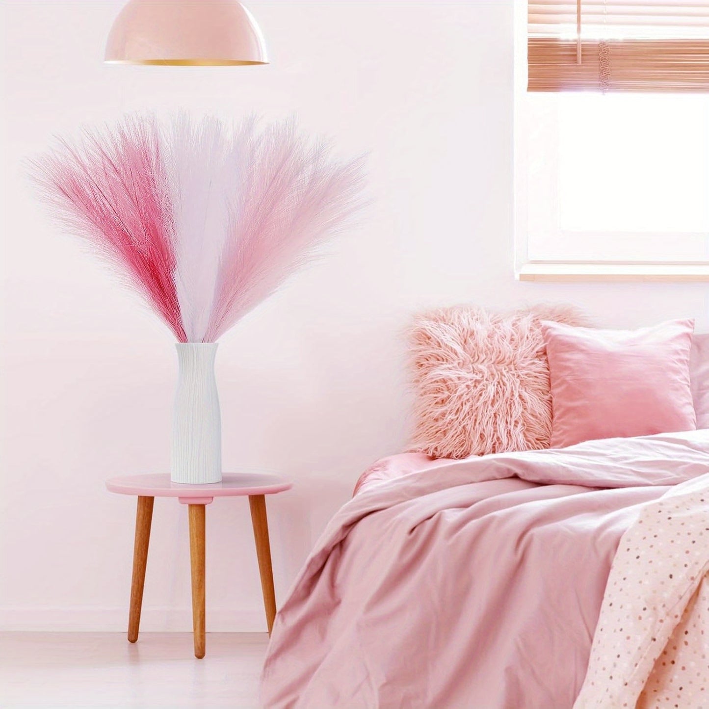 21pcs Artificial Pampas Grass - Faux Reed Feathers for Home & Wedding Decor, Perfect for Vase Display, Event Styling, Table Centerpiece, Natural Aesthetic, Minimalist Arrangement, Realistic Texture, Durable Stems, Feather Acc