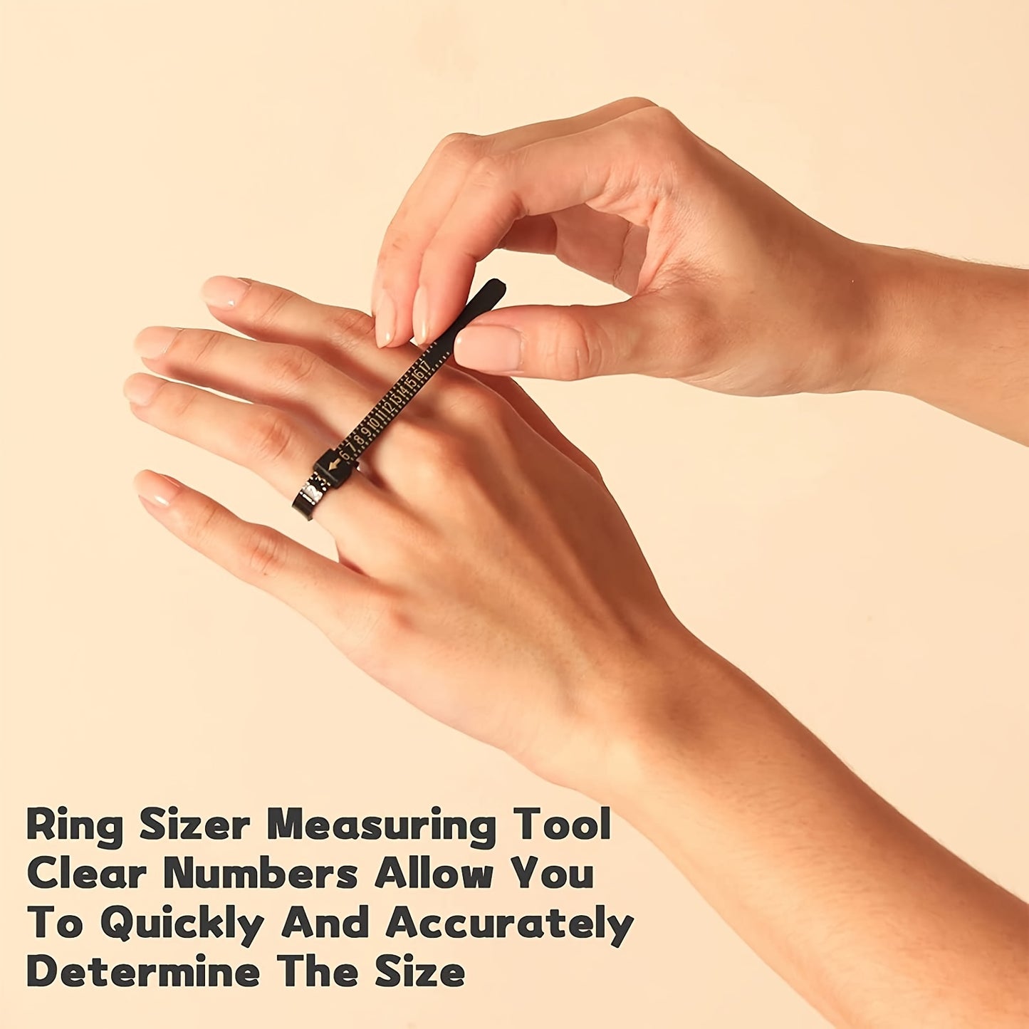 [Ring Size Measuring Tool] Reusable Finger Measuring Tool with Scale | Ring Size Measuring Tape for US Sizes - 1pc