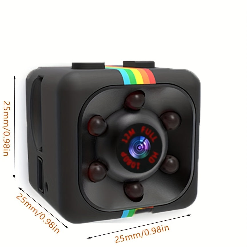 Portable Mini Camera with HD Video and Audio, Touch Control, Motion Detection, Self-Adhesive Mount, USB Powered, Rechargeable Lithium Battery, Non-Waterproof, for Home Security, Surveillance, and Baby Monitoring