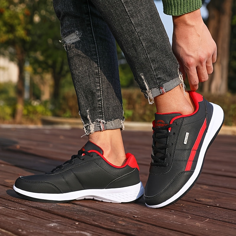 VanWeir Lightweight Men'S Shoes | Navy Blue/White, Lace-up sneakers with MD/TPR Sole, Breathable Fabric Lining for Outdoor, Hiking & Casual Wear