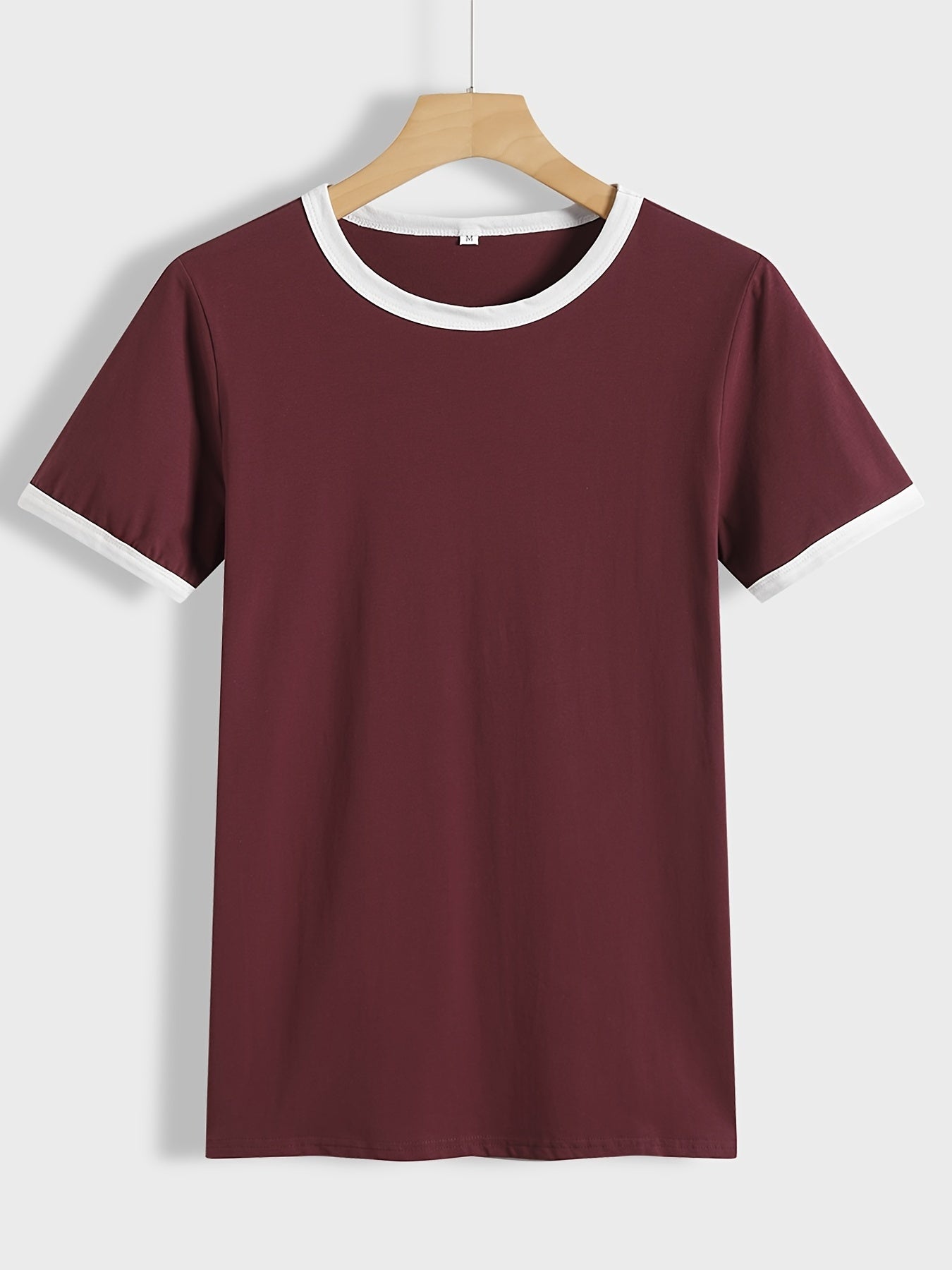 Summer Loose Crew Neck Short Sleeve Casual Simple T-shirt, Women's Clothing