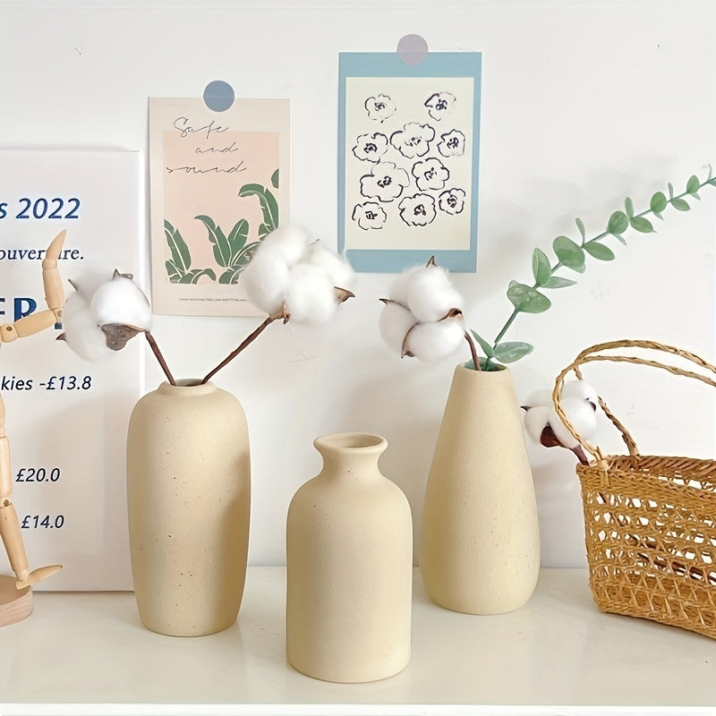 1pc Distinctive Rustic Ceramic Vase - Ideal Farmhouse Accent for Elevating Living Rooms, Mantels, Shelves & Entryways with Timeless Charm