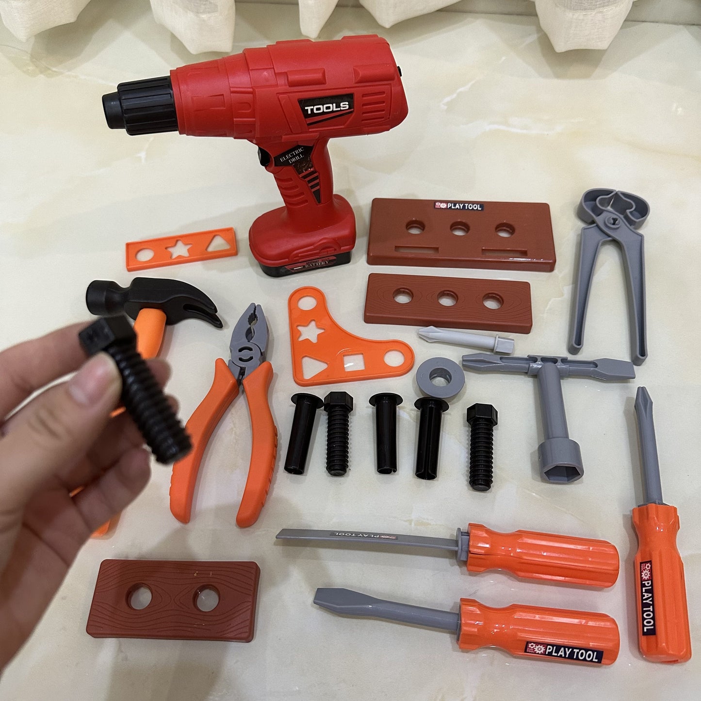 Electric Toy Drill Set: Stimulate Your Child's Imagination With This Fun Construction Studio Toy!, Halloween, Christmas, And Thanksgiving Day Gift