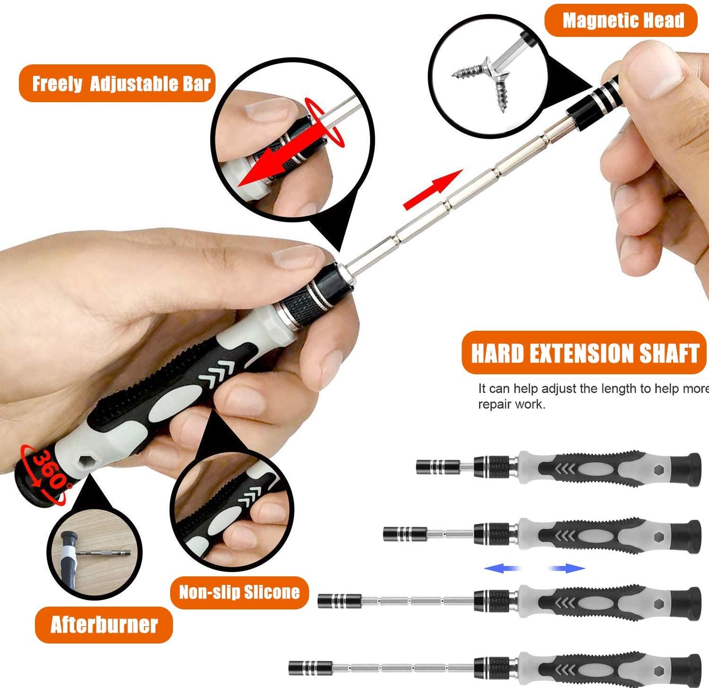 VVIA 115pcs Cell phone kit Precision Screwdriver Repair Tool Kit, Multi-function Electronic Screwdriver Set, Watch Mobile Phone Disassembly Repair Screwdriver Tools(Black)