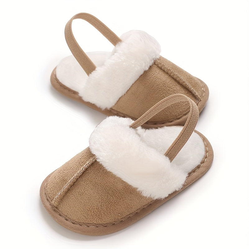 Cozy Plush Baby Girl Slippers - Soft, Non-Slip Sole for Indoor Comfort | Cute & Warm for 0-1 Year Olds | Perfect for Spring/Fall, Leisure Style, Spring/Autumn