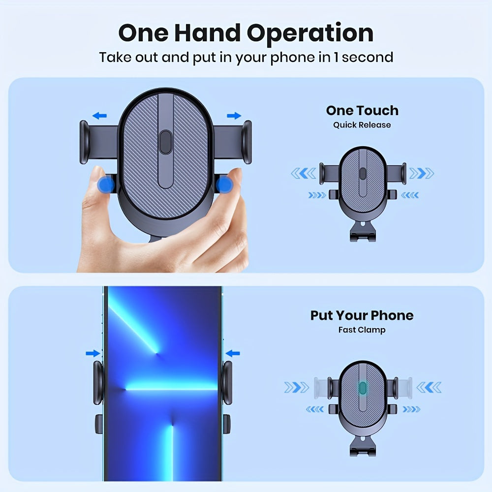 Phone Holder Mount, TOPK [Upgrade Auto Locking]  Phone Holder with Hook Clip for  Air Vent Compatible with iPhone  etc., Car Accessory, Travel Gadget, Compact Design, Secure Grip, Highquality Holder, Reliable Mount, Drivers,