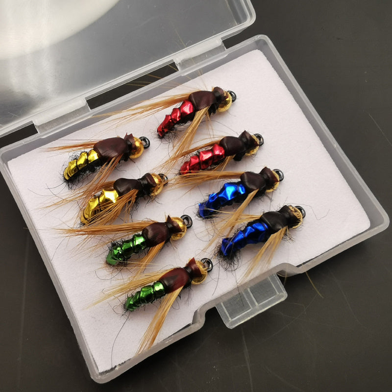 4pcs/8pcs/32pcs Premium Fly Fishing Flies Kit - Fast Sinking Nymphs, Scuds, Bugs, Worms - Trout Lures for Effective Insect Imitation - Pack of 36