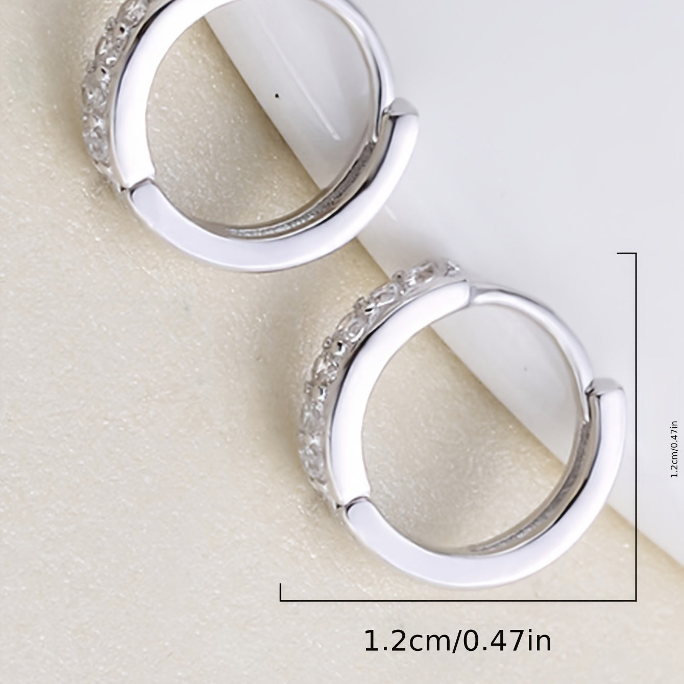 Tiny White Zircon Hoop Earrings One Row Shiny Zircon Hoop Earrings Cartilage Piercing Earrings
