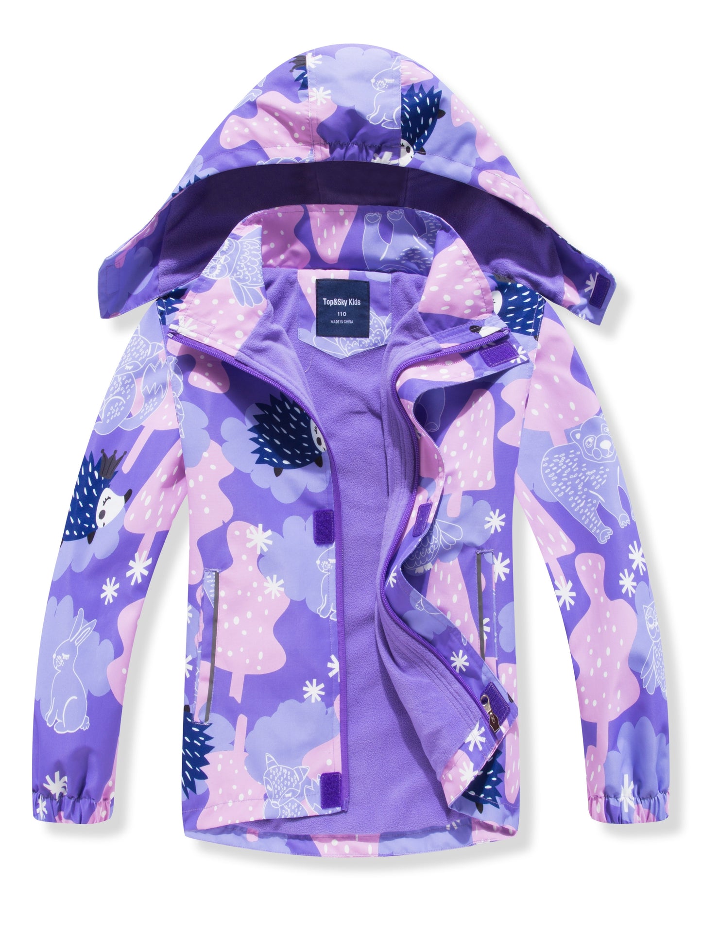 Vibrant Rainbow Camo Rain Jacket for Kids - Waterproof, Lightweight, Hooded, Fleece Lined, Windbreaker Coat with Removable Hood for Outdoor Play - Perfect for Rainy Days and Casual Wear