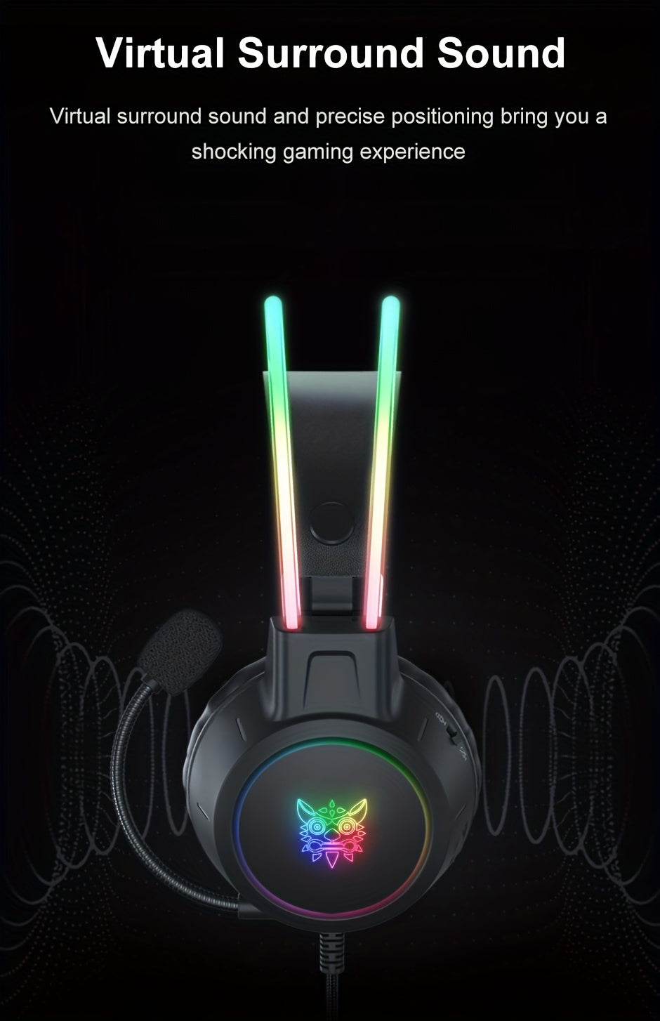 ONIKUMA Gaming Headset with Noise Canceling & Mic - - Stereo Sound, Compatible for PC/Laptop, Compatible with PSN/Xbox Live (No Direct for PS/PC), Compatible with Streaming Software, Plug & Play, Volume Control on Headset, fo