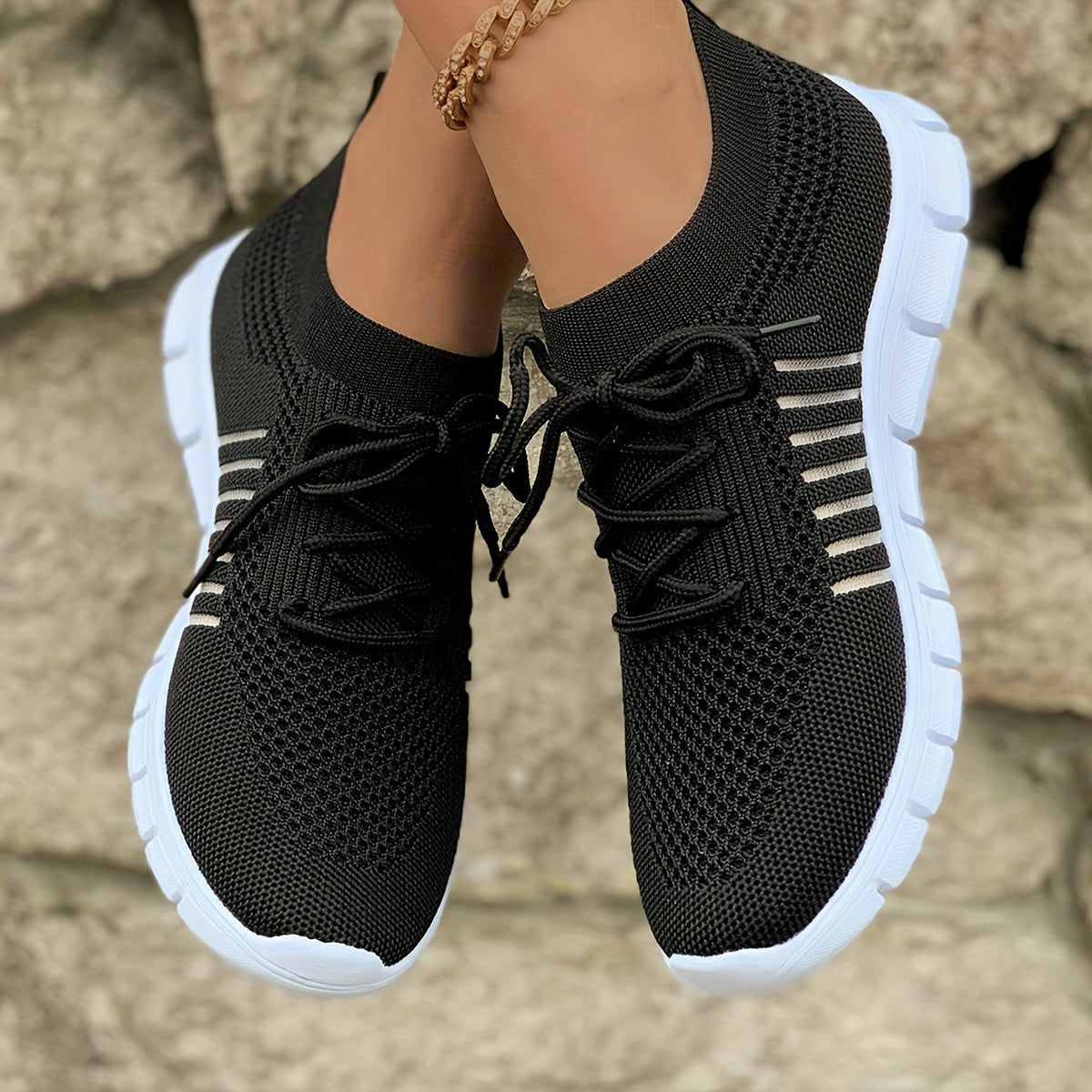 Flying Weave Casual Sneakers, Women Shoes