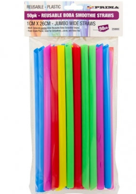 Plastic Smoothie Straws(1CM x 26CM) 100pc