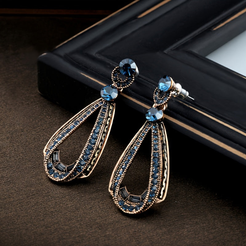 1 Pair of New European And American Earrings, Temperament Exaggerated Earrings, Personality Retro Water Drop Earrings, Ladies Earrings Accessories