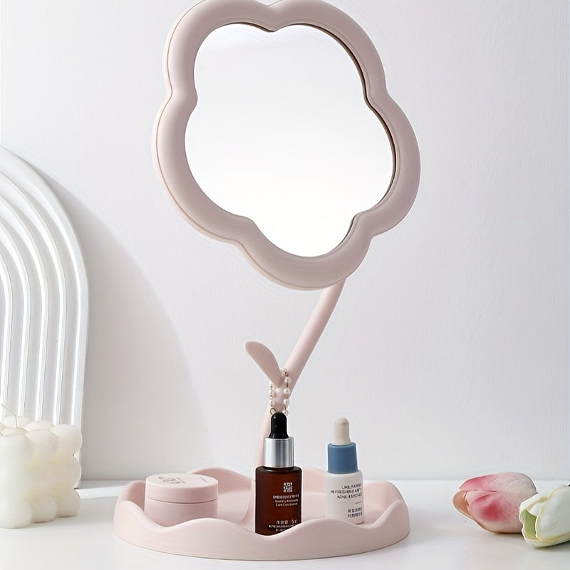 Desktop Makeup Mirror Sun Flower Shape Cute Girl Heart Dressing Mirror Detachable Hanging Jewelry HD Makeup Mirror