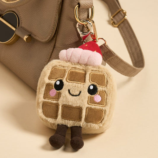 Honey The Waffle Keyring - Natural/Pink 8cm