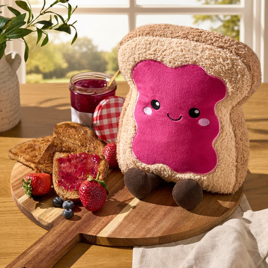 Rosie The Jam Toast Cushion - Hot Pink/Natural 25cm