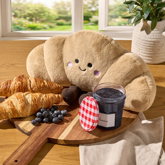 Claude The Croissant Cushion - Brown 35 x 18cm